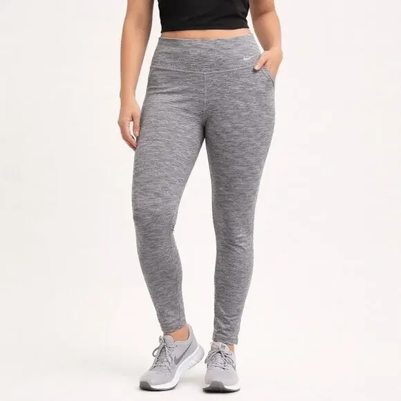 Nike Dri-FIT Heather Gray Training Leggings Women’s M High-Rise Activewear - Picture 1 of 5
